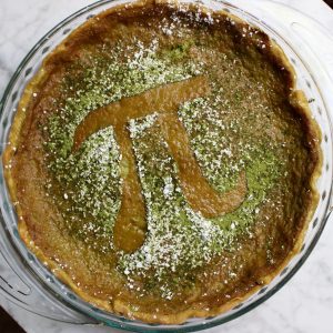 April Williams bakes a green tea pie for Pi Day 2016!
