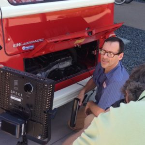 Abe Palmer adjusting the spark timer - Filming Neuron video abstract, Sept 2016