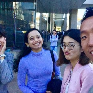 Sandra Sanchez, Apurva Chitre, Xinxin Zhou, Yuyu Ren -- Fire drill selfie -- Feb 2017