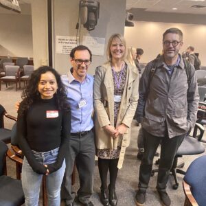Apurva Chitre, Abraham Palmer, Clarissa Parker, and Camron Bryant, at NIDA Genomic Consortium Meeting, January 2020